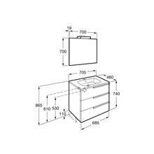 Mueble Pack Family roble 70cm Victoria-N Roca