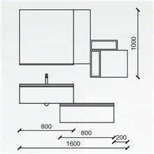 Mueble + Coqueta 140cm SPIRIT SALGAR