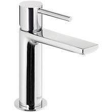 Grifo de lavabo Max-Tres caño corto cascada circular con maneta