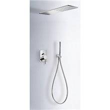 Kit de ducha monomando empotrado Max-Tres rectangular INOX