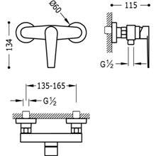 Grifo de ducha Class-Tres con maneta