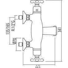 Grifo de bañera-ducha termostática ECO Monoclasic 1900