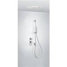 Kit de ducha termostático empotrado ECO Tres INOX techo con barra deslizante