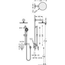 Kit de ducha empotrado MONO-TERM Tres redondo codo pared
