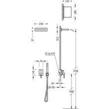 Kit de ducha empotrado MAX Tres INOX cascada