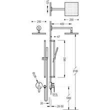 Kit de ducha empotrado CLASS Tres barra deslizante