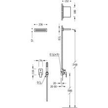 Kit de ducha empotrado LOFT Tres INOX cascada