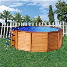 Piscina K2O redonda de madera panelada 375x127 cm