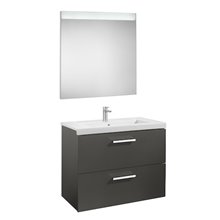 Pack mueble 80cm dos cajones gris Prisma Roca