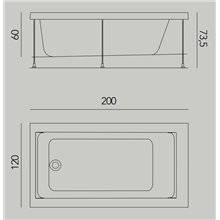 Bañera Jazz XL encastrada con estructura b10