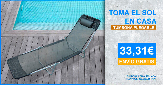 TUMBONA PLEGABLE NEGRO OUTSUNNY