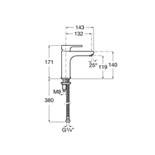 Grifo de lavabo caño mezzo L20 Roca