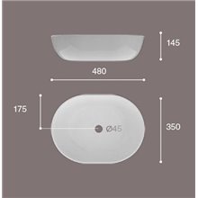 Lavabo sobre encimera Mónaco 48