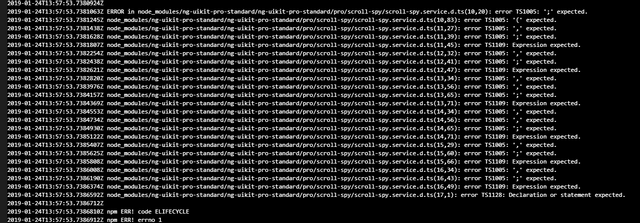 Screenshot of Lint Errors