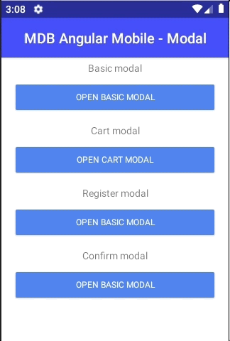 Android modal
