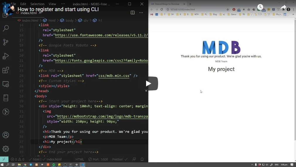 MDB 5 - Bootstrap 5 & Material Design 2.0