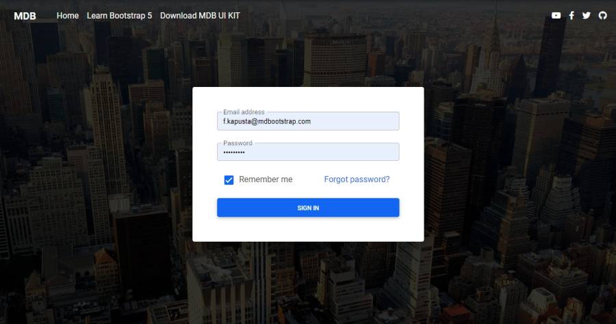 MDB 5 - Bootstrap 5 & Material Design 2.0