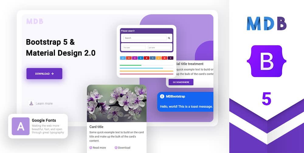 MDB 5 - Bootstrap 5 & Material Design 2.0