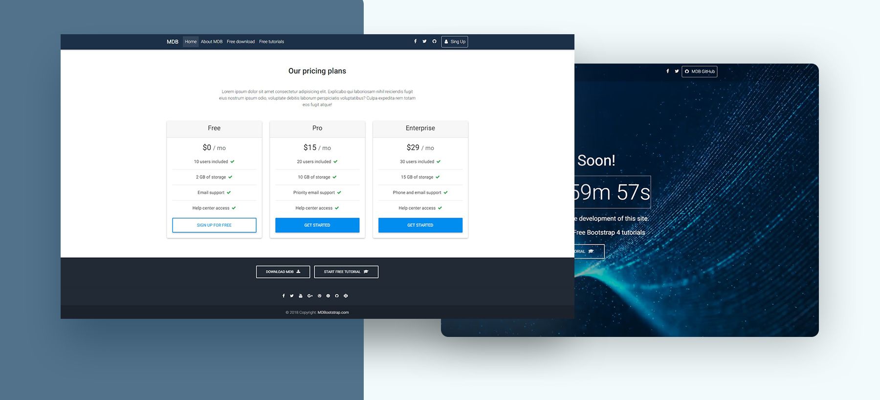 Saas Template - Bootstrap 4 & Material Design