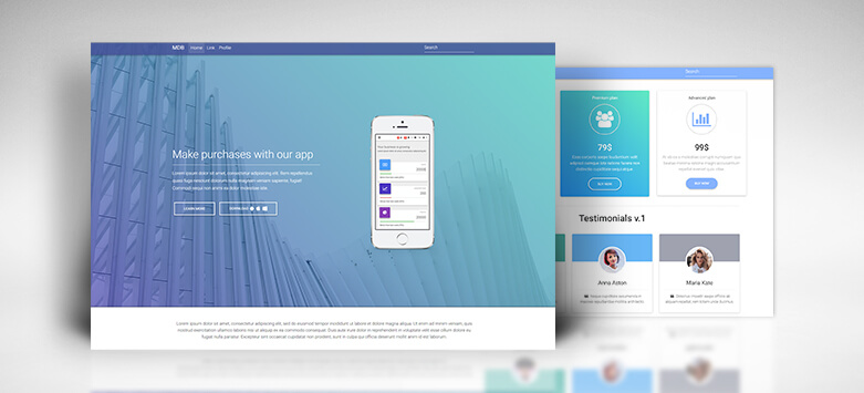 Material Design for Bootstrap - sections
