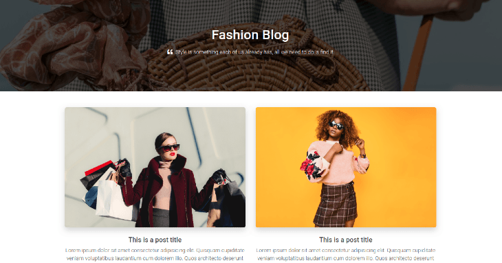Example eCommerce Blog Homepage