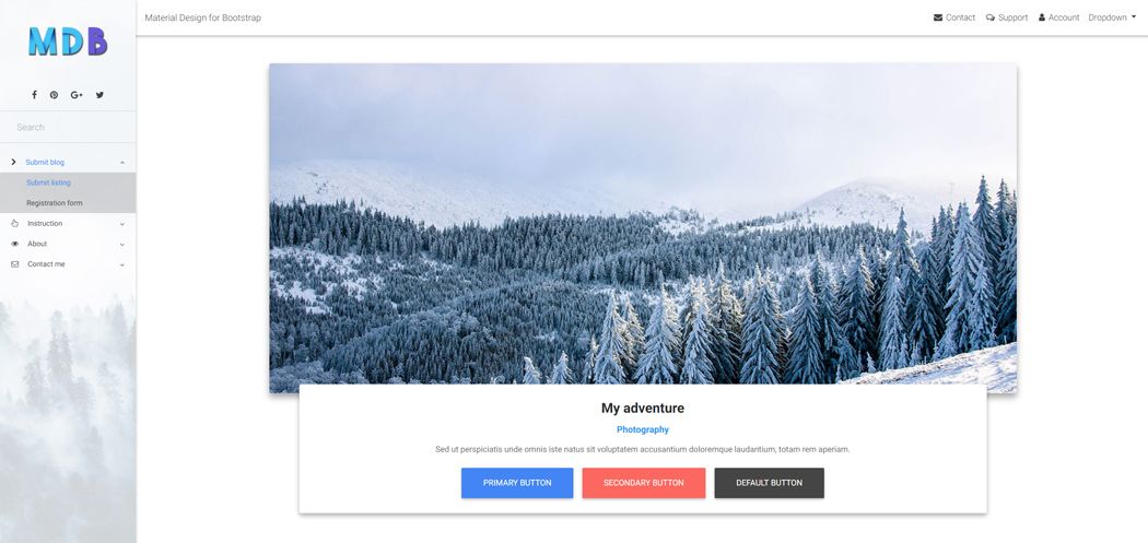 Basic MDB template with a white skin.