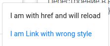 dropdown with links
