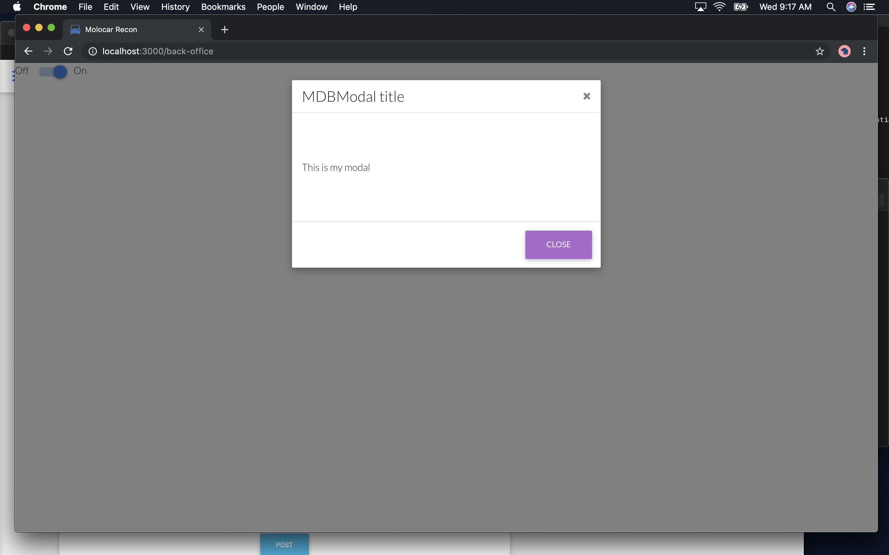 Modal Opens