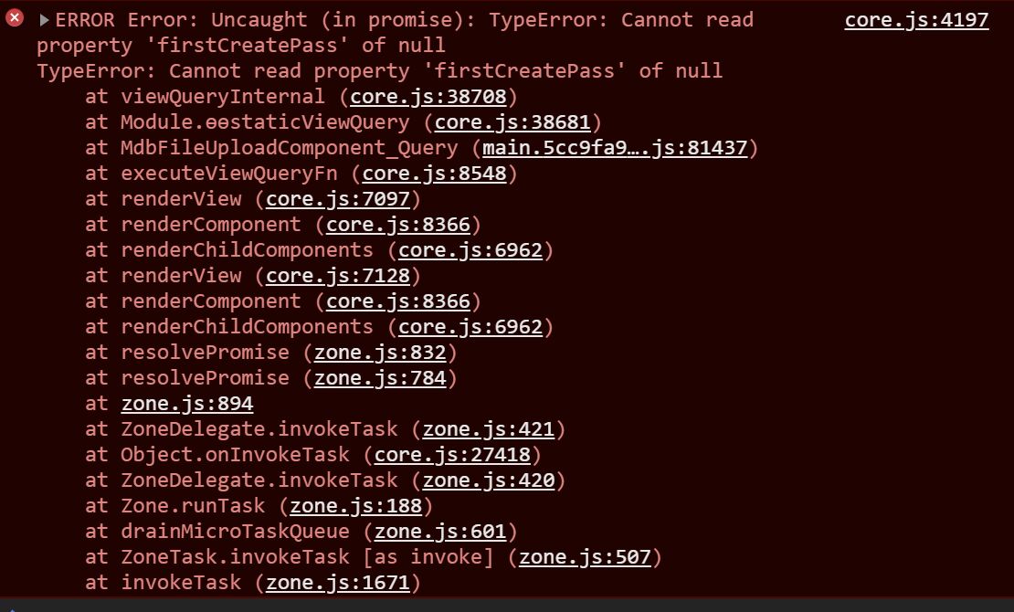 firstCreatePass error