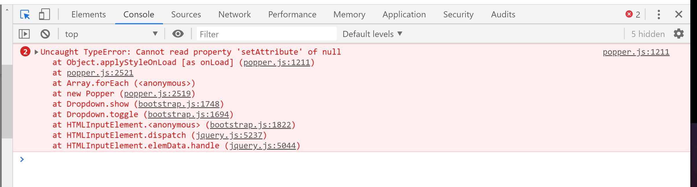 Error in the Console