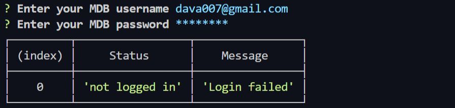 Error message