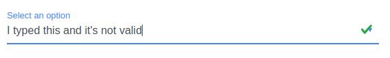 This shows how you can type into the select input area