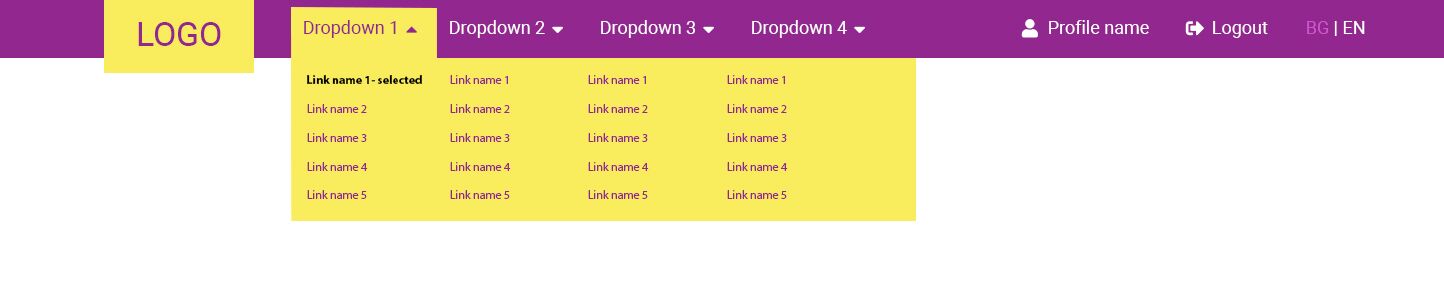 Drop-down mockup