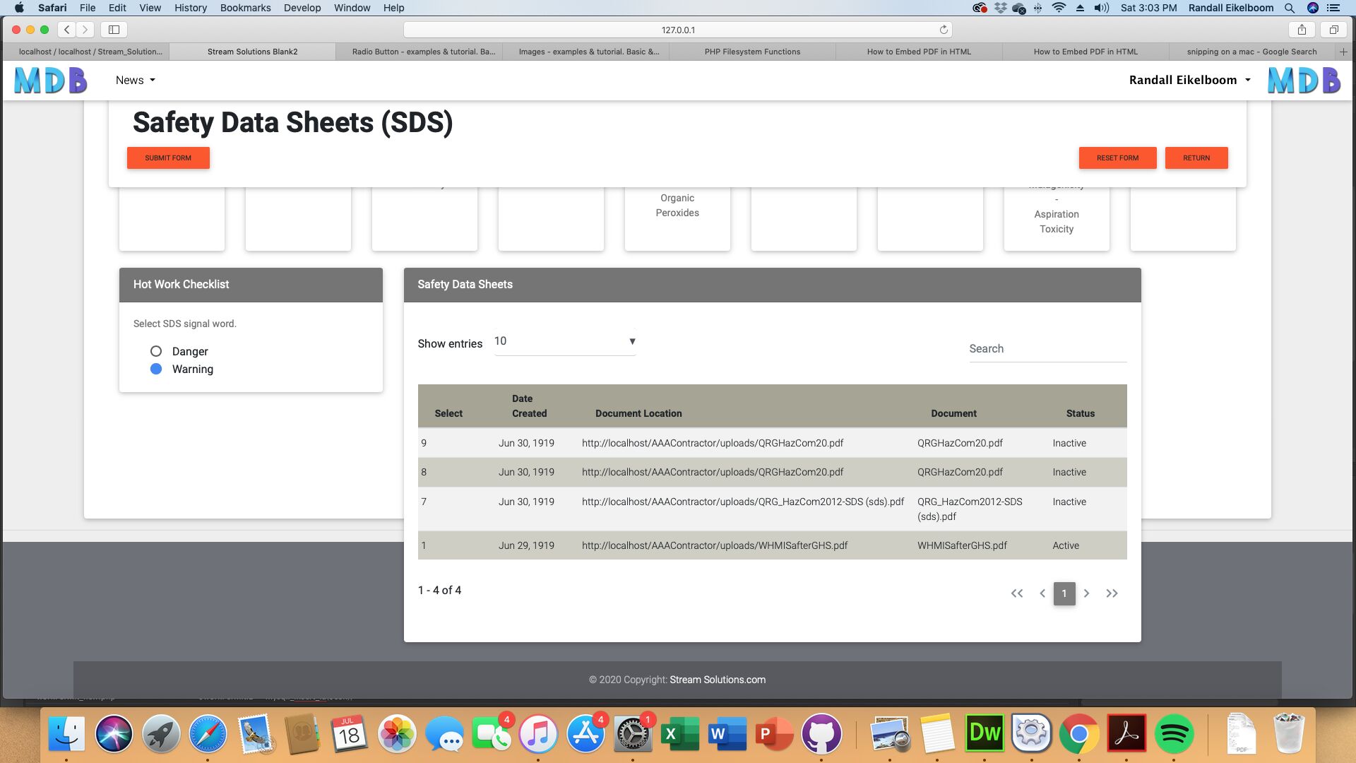 table overlapping footer