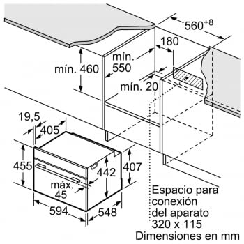 BOSCH CSG636BS3 Horno Compacto 45cm Inox Función Vapor de Gran Capacidad Interior | A+ - 6