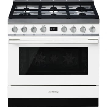 Smeg CPF9GPWH Cocina Portofino Blanca con Encimera a Gas y Horno Eléctrico Pirolítico A+