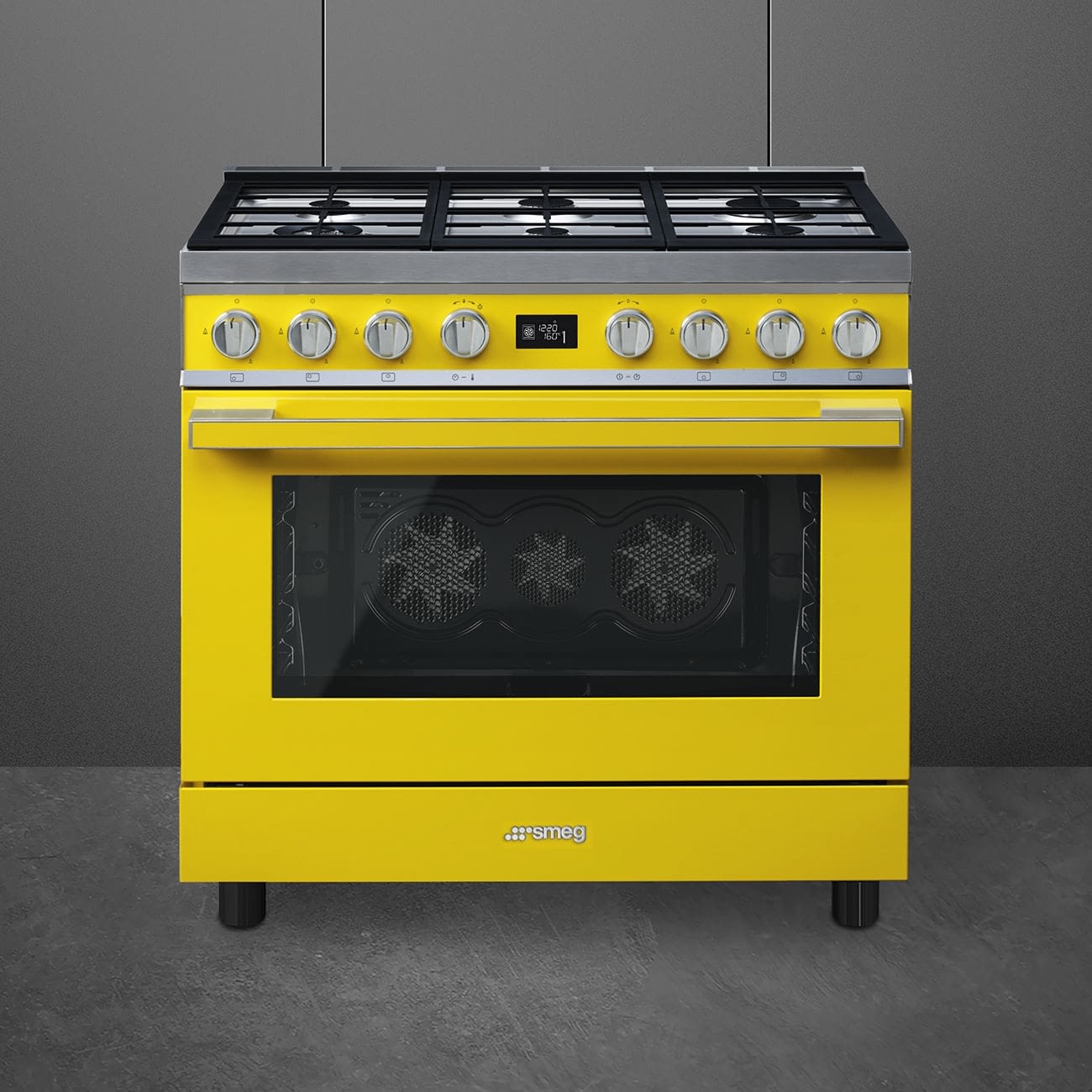 Smeg CPF9GMYW Cocina Portofino Amarilla con Encimera a Gas y Horno Eléctrico A+ - 