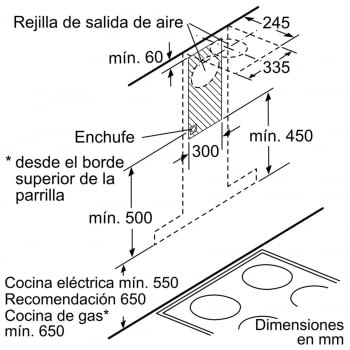 Campana decorativa de pared Bosch DWB97CM50 en Acero inoxidable de 90 cm a 721 m³/h | WiFi Home Connect | Motor EcoSilence A+ | Serie 6 - 5