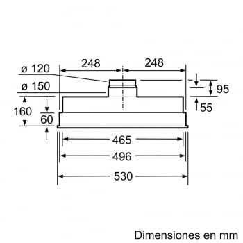 Módulo de integracón Bosch DHL555BL Plata Metalizado de 53 cm a 618 m³/h | Clase C | Serie 4 - 5