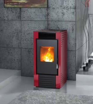 Estufa de Pellet Karmek LISBONA S1 8,3kW color ROJO Ref. N1000
