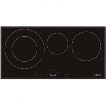 Edesa EIR-8330 B Placa de Inducción 40cm | 3 Zonas de Inducción | 9 Niveles de Potencia + Función Booster | Biselado Completo