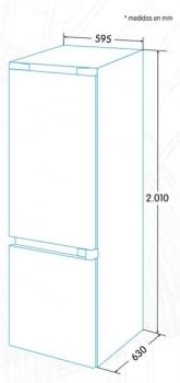 Combi EDESA EFC-2032 NF EX Inoxidable | Luz Led | No Frost | 2010 x 595 x 630 mm | A++ | Stock - 5