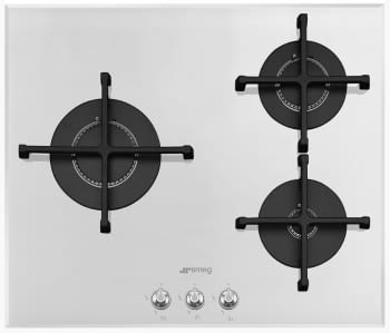 Placa Gas SMEG PV163B2 60cm 3 Fuegos Cristal Blanco | Envío Gratis