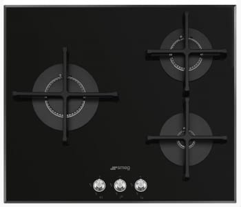 Placa Gas SMEG PV163N2 60cm 3 Fuegos Cristal Negro | Envío Gratis