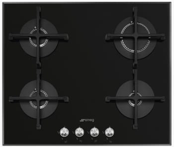 Placa Gas SMEG PV164N2 60cm 4 Fuegos Cristal Negro | Envío Gratis