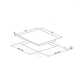 Placa Gas SMEG PV164N2 60cm 4 Fuegos Cristal Negro | Envío Gratis - 2