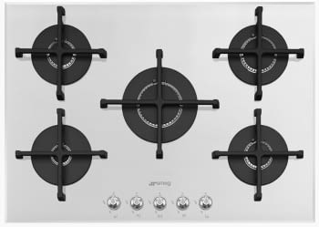 Placa Gas SMEG PV175B2 72cm 5 Fuegos Cristal Blanco | Envío Gratis