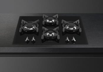 Placa Gas Smeg PV364LCN 65cm 4 Fuegos Cristal Negro | Envío Gratis