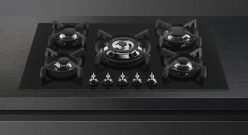 Placa Gas Smeg PV375CN 75cm 5 Fuegos Cristal Negro | Envío Gratis - 2