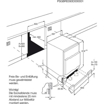 Congelador Vertical AEG ABB682F1AF Integrable|  Bajo Encimera | Zócalo | 81,5cm | A+ - 2